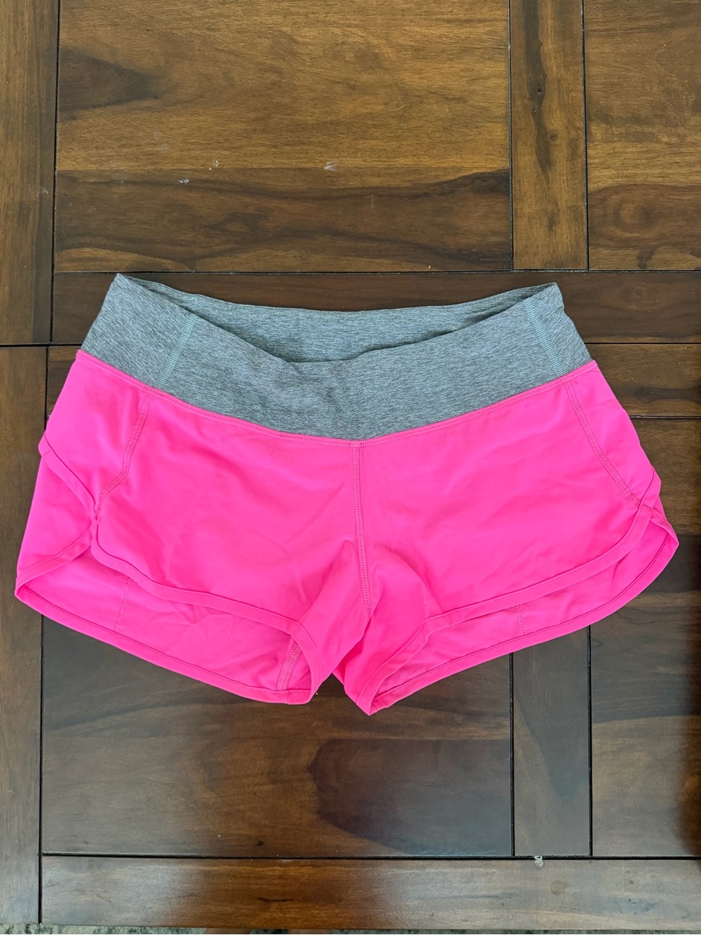 lululemon athletica Bright Pink Running Shorts with Gray Waistband